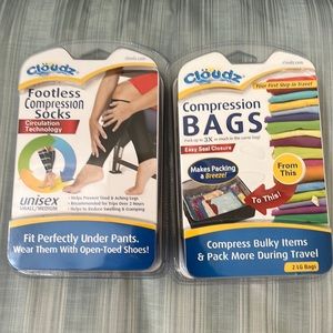 Cloudz Set of  Footless Compression Socks sz S/M  (Unisex) & Compression…